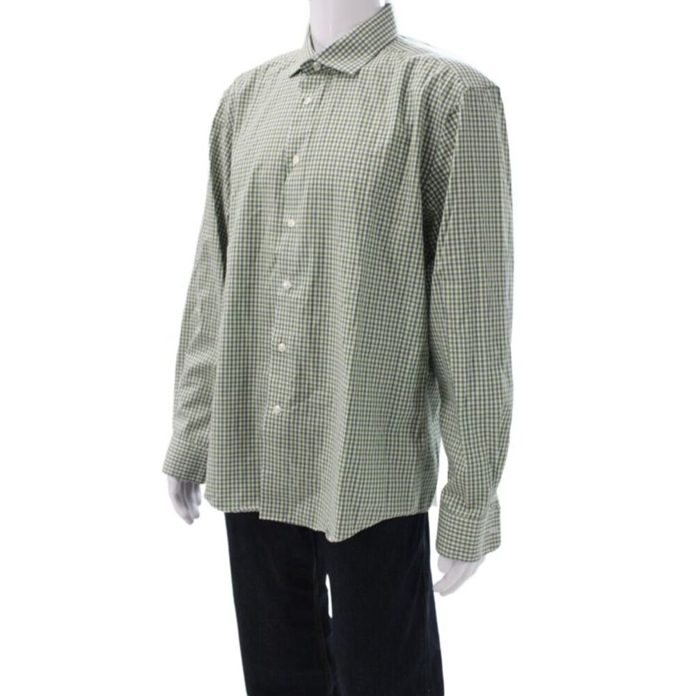 Joseph Abboud Mens Cotton Long Sleeve Button-Down Shirt Green Size XL - Picture 2 of 5